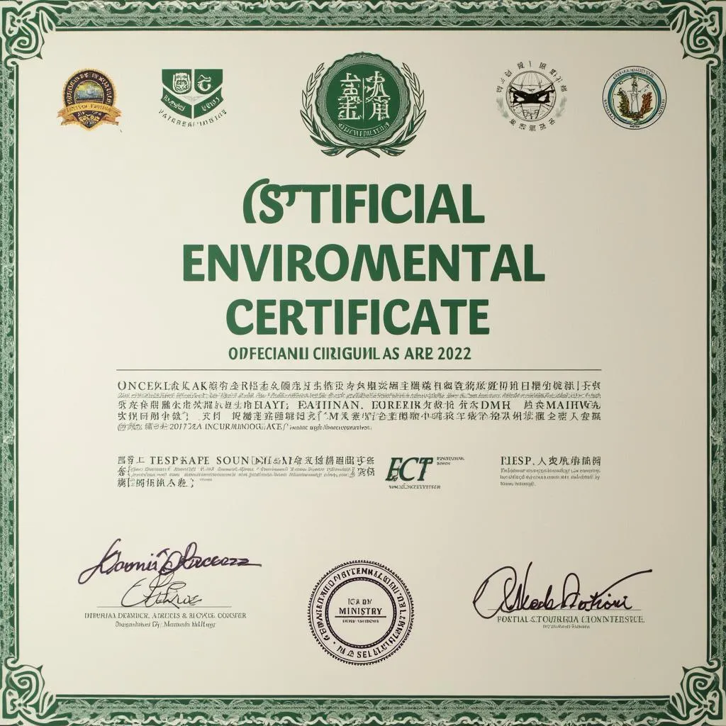 Certificado ambiental recibido por la empresa