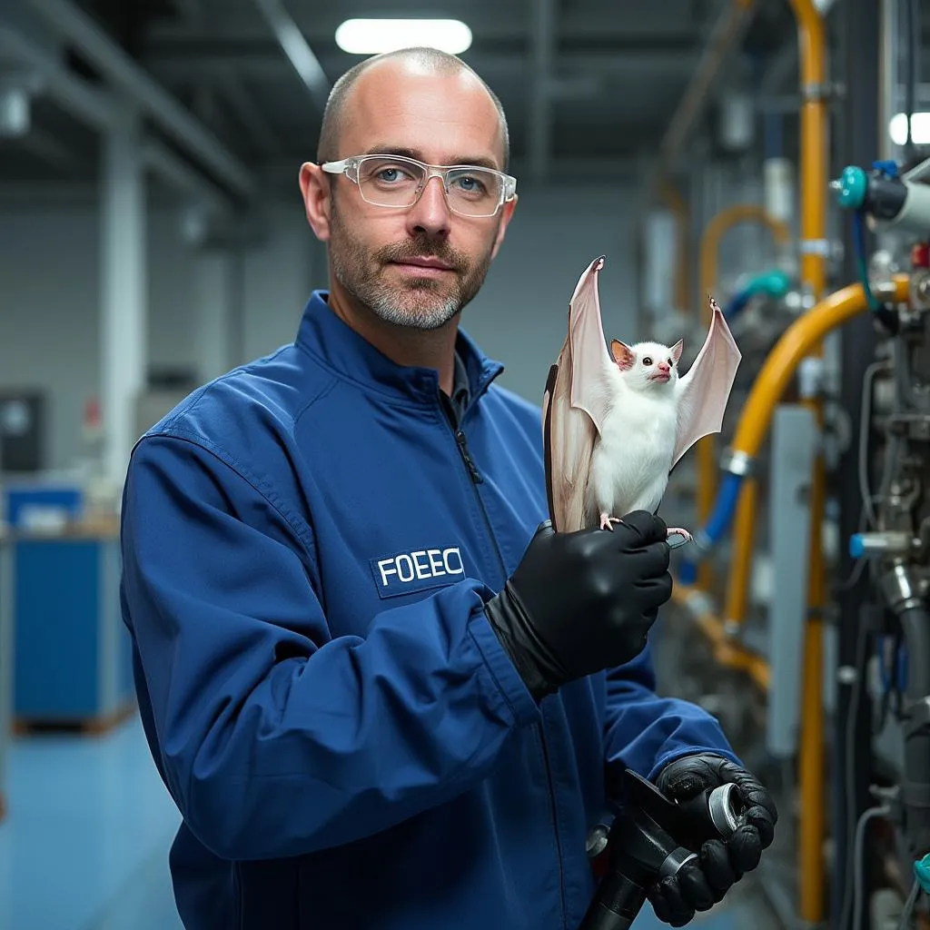 Técnico realizando pruebas de calidad en combustible dentro de laboratorio